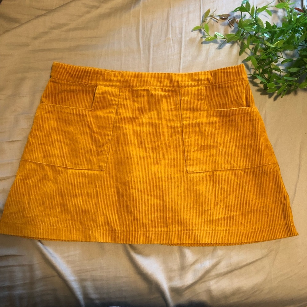brave soul london yellow corduroy skirt